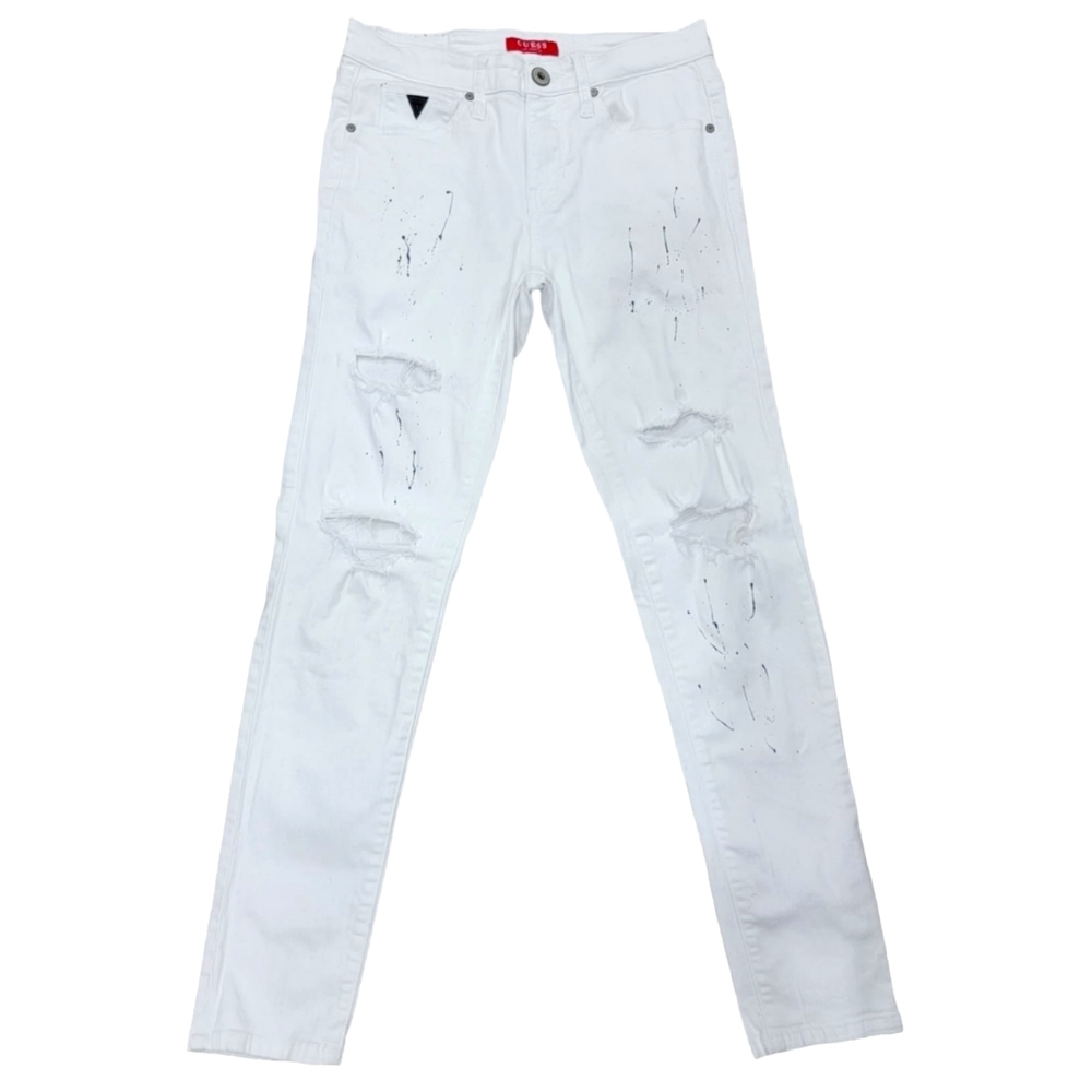 (M) Guess Paint Spatter Distressed Jeans (Mens)